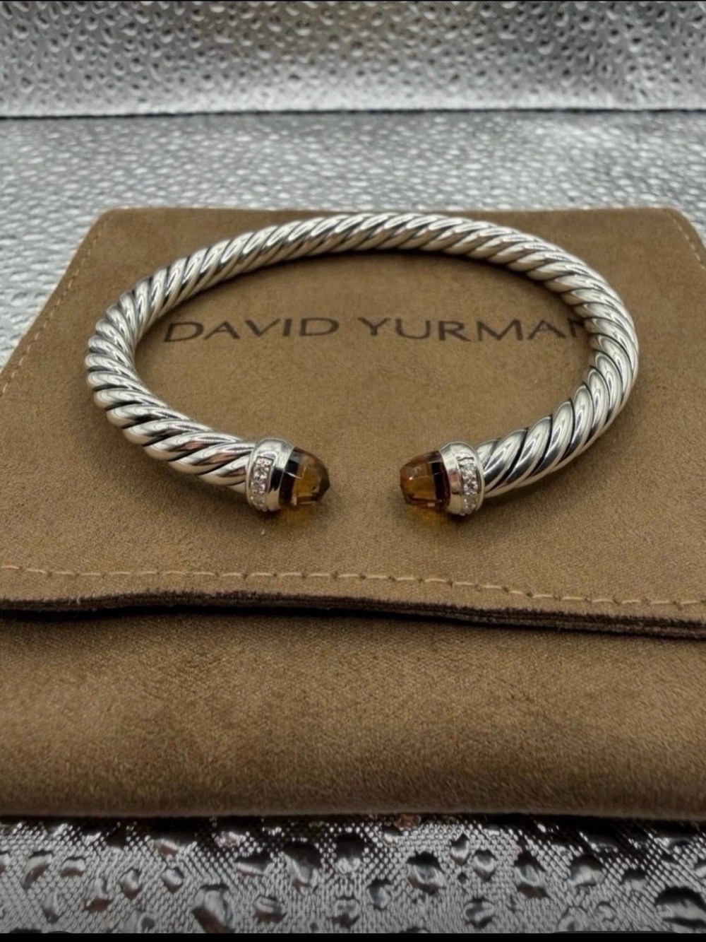 David Yurman Flex Bracelet citrine Diamonds 6MM Medium - Picture 3 of 9
